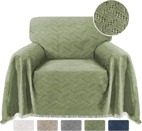 Vista 37 de Turquoize - Funda para sofá de algodón de color gris, protector para sofá, funda para sofás, fundas para sofá seccional lavables para perros
