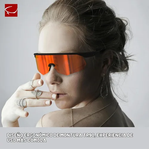 Vista 5 de Gafas de sol deportivas polarizadas para hombres, mujeres, jóvenes, béisbol, correr, conducir, golf 03B-rojo
