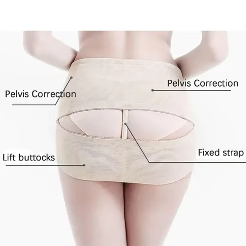 Vista 5 de Cinturón de corrección de pelvis de cadera para mujer, cinturón de ciática de espalda baja, cinturón de encaje para recuperación pélvica, moldeador