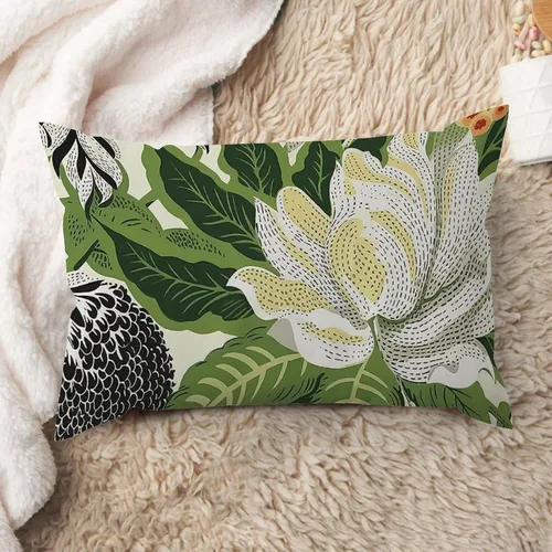 Vista 33 de ArogGeld Fundas de cojín de estilo chinoiserie, diseño de flores y pájaros, color rosa rubor, diseño de animales de pavo real, jardín asiático