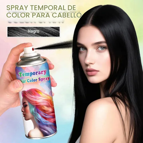 Vista 7 de Spray de color temporal negro para el cabello para mujeres, 120ML (negro)