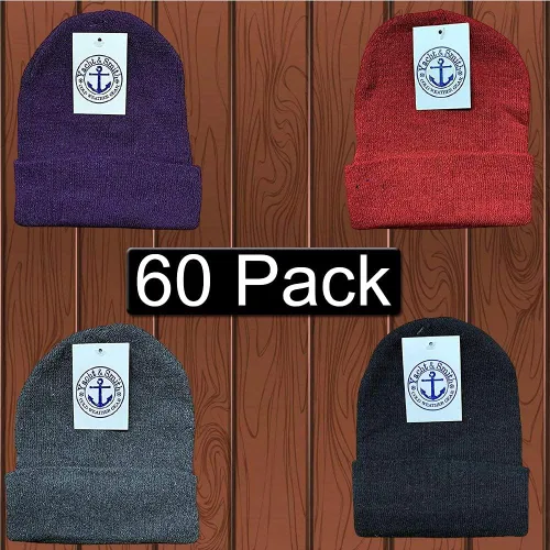Vista 2 de Yacht Smith Gorros térmicos de invierno al por mayor 60 paquetes de gorros surtidos