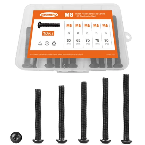Vista 27 de Tornillos de cabeza de botón M3 x 6 mm, 8 mm, 10 mm, 12 mm, 16 mm, tornillos de cabeza de botón, acero de aleación de grado 10.9, acabado de óxido