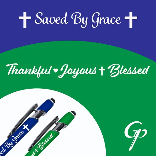 Vista 4 de Greeting Pen Juego de 6 bolígrafos inspiradores cristianos con revestimiento de metal suave al tacto y lápiz capacitivo, paquete de 6