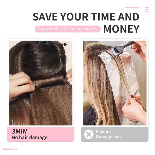 Vista 6 de Flufymooz - Extensiones de cabello con clip, 6 unidades, extensiones de cabello largas con ondas de sirena, sintético, postizo para mujer, 24 Marrón