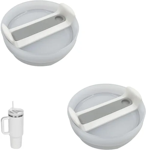 Vista 11 de Paquete de 2 tapas para vaso de 40 onzas compatibles con Stanley Quencher, cubiertas de vaso de acero inoxidable a prueba de derrames y resistentes