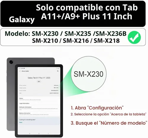 Vista 2 de SEYMAC Funda para Samsung Galaxy Tab A9+/ A9 Plus Funda de 11 pulgadas 2023 (SM-X210/X216/X218), de servicio pesado resistente a prueba de golpes