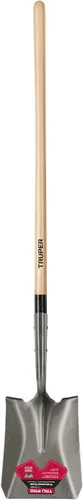 Vista 2 de Truper 31197 Tru Tough - Pala corta de punta cuadrada con mango en D de 19 pulgadas, madera de 19 pulgadas