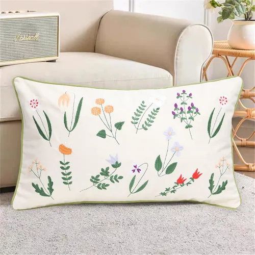 Vista 4 de Juego de 2 fundas de almohada decorativas modernas, abstractas, fundas de cojín de algodón suave y lino de 12 x 20 pulgadas