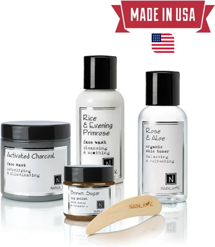 Vista 5 de Nabila K - Sales de baño orgánicas de manzanilla – Sal del Mar Muerto y sal de Epsom exfoliante y remojar – Exfolia e hidrata la piel, aceites