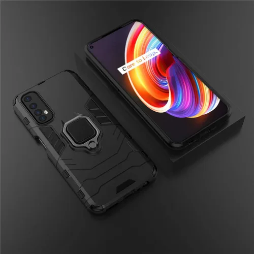 Vista 6 de LuluMain Compatible con Realme7, soporte de anillo de metal a prueba de golpes (funciona con soporte magnético para automóvil), cubierta resistente