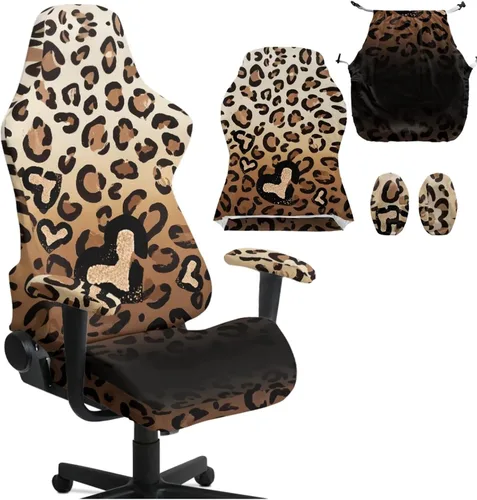 Vista 17 de Heart Gaming Chair Cover for Desk Chair Stretchy Armrest Covers Washable Ergonomic Office Seat Cover Dustproof Gaming Chairs Easy to Fit Home Office