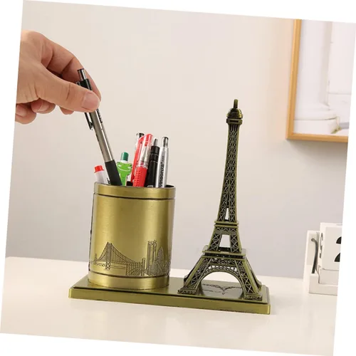 Vista 6 de NUOBESTY Contenedor de lápices decorativo para papelería, organizador de lápices de escritorio, soporte de almacenamiento de bolígrafos, exquisito