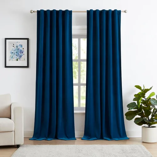 Vista 17 de Treatmentex Cortinas de terciopelo negro para dormitorio, 63 pulgadas, tacto de algodón de lujo, suaves, oscurecimiento de la habitación, 80%