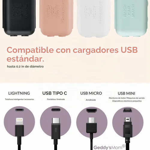 Vista 2 de Funda de cargador USB a prueba de bebés – Caja de punta de cable resistente a los niños para cables de carga USB estándar