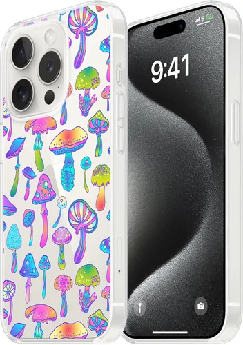Vista 8 de Funda diseñada para iPhone 15, diseño de ondas en cielo estrellado, funda transparente de teléfono para mujer con ondas japonesas para iPhone 15, a