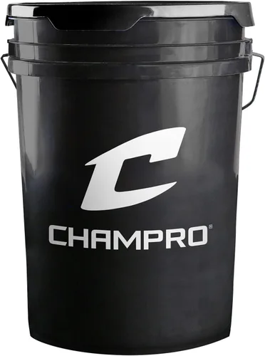 Vista 2 de Champro Cubo de 6 galones con 30 pelotas de béisbol CBB-200 y funda para latas de bebida