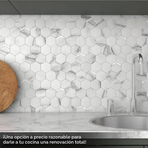 Vista 4 de VAOVI Azulejo de Protección contra Salpicaduras Despegar y Pegar, Azulejo de Protección contra Salpicaduras para Cocina Despegar y Pegar Paneles