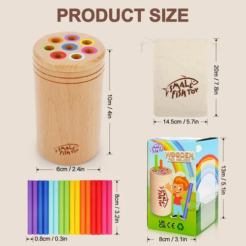 Vista 6 de Juguetes Montessori para niños de 1 a 3 años: Juguetes de aprendizaje de madera para clasificar colores para niños pequeños de 1, 2 y 3 años