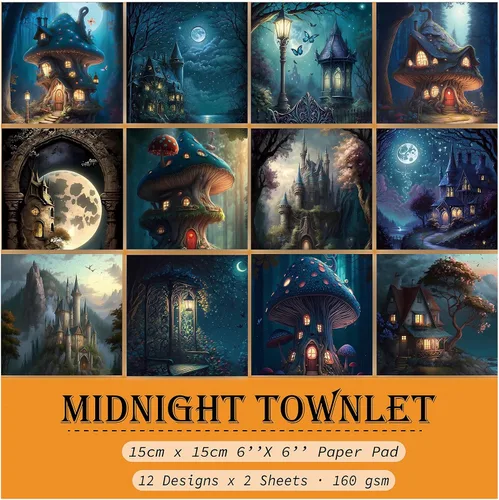 Vista 23 de 24 hojas de 12 diseños de álbumes de recortes, 6 x 6 pulgadas, papel de cartulina para manualidades Decopodge de una sola cara, álbum de recortes