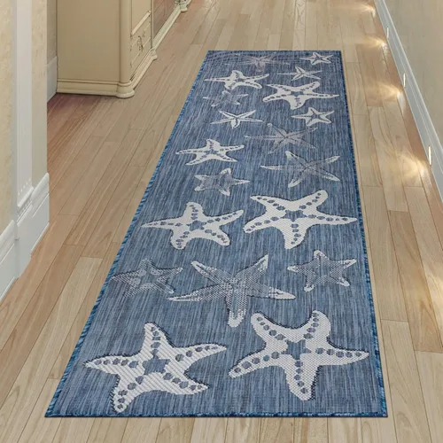 Vista 23 de Liora Manne Marina - Alfombra de área duradera de mezcla sintética tejida a máquina para interiores/exteriores - Gráfico contemporáneo océano global
