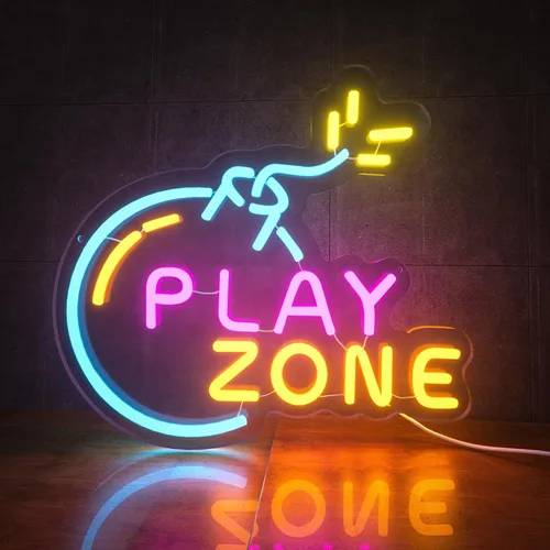 Vista 8 de Letrero de neón de aro de baloncesto para decoración de pared, letrero de luz LED regulable con control de brillo para fanáticos de los deportes