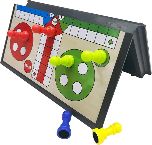 Vista 5 de KIDAMI Juego de mesa mini Ludo magnético de viaje, diseño plegable y ligero, regalo para niños y bebés (19.4 × 19.4 cm)