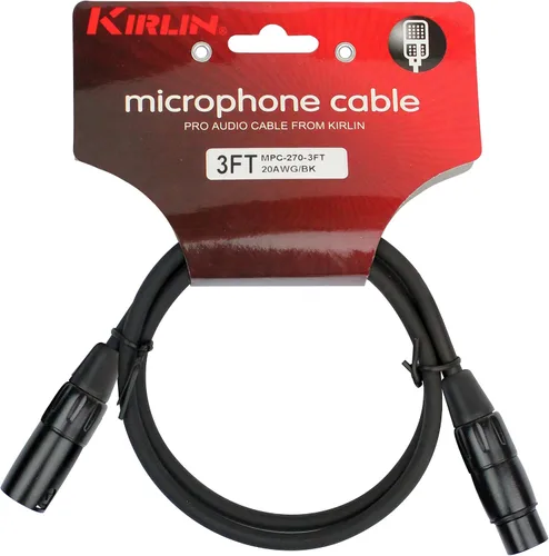 Vista 2 de Kirlin Cable MPC-270-03/BK - 3 pies - Cable de micrófono XLR a XLR Chaqueta de PVC negro