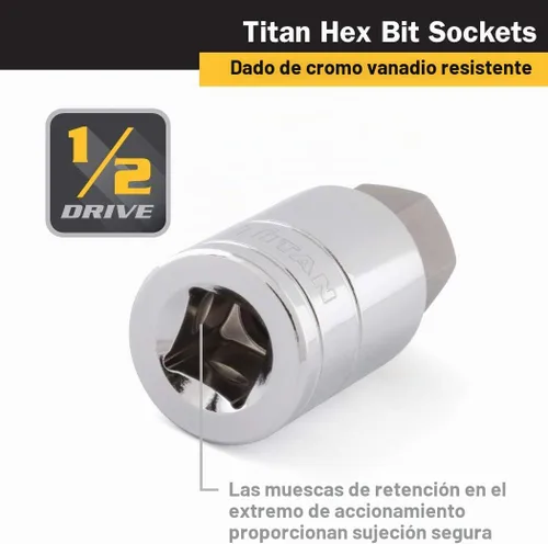 Vista 3 de Llave allen 15611 de 0,43 pulgadas para encaje de 1/2 pulgadas de Titan Tools.