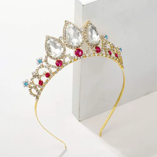 Vista 6 de SWEETV Tiaras de princesa para niñas pequeñas, diadema de corona, cumpleaños, boda, Halloween, cosplay, accesorios para el cabello