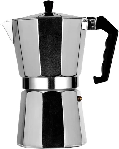 Vista 10 de Cafetera de café expreso para estufa, olla moka de 9 tazas Cafetera de aluminio con filtro de acero inoxidable Cafetera de espresso clásica