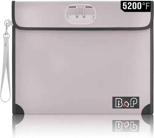 Vista 8 de BALAPERI Bolsa ignífuga para documentos, 15'x11', tamaño A4/A5/carta/legal, bolsa de dinero con cerradura de combinación, resistente al agua, negro