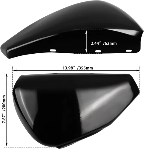 Vista 8 de Tapa de batería izquierda para Harley Davidson Sportster XL modelos 2004-2013 XL1200 XL883, negro