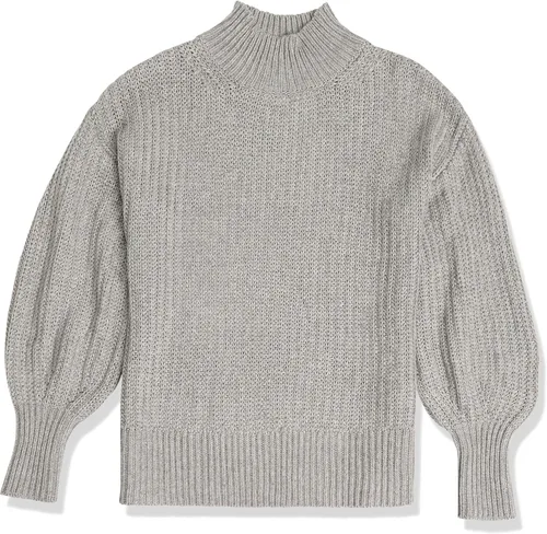 Vista 6 de The Drop INES - Suéter grueso acanalado con cuello alto falso para mujer