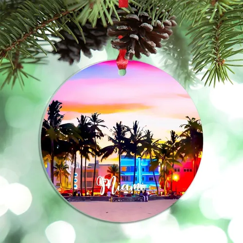 Vista 26 de Los Ángeles Beach California, Estados Unidos, decoración de árbol de Navidad, recuerdo de ciudad de campo, recuerdos de Navidad personalizados