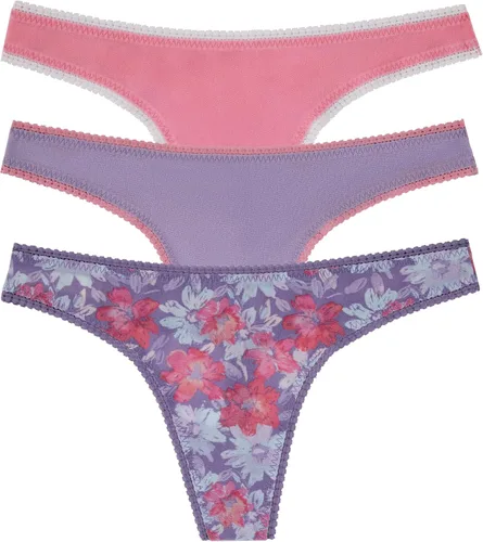 Vista 8 de OnGossamer Tanga G de malla OnGossamer para mujer, paquete de 3 Negro