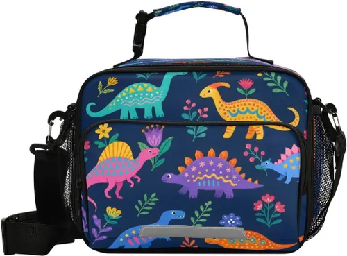 Vista 12 de Fiambrera aislada, suave, bolsa de almuerzo con estampado de leopardo para oficina, trabajo, escuela, picnic, playa