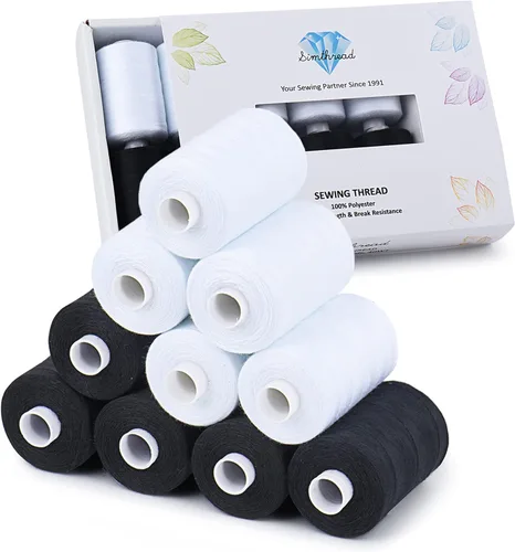 Vista 9 de Simthread Hilo de coser multiusos, 42 carretes surtidos de poliéster de 1000 yardas para costura, prácticos hilos de coser de poliéster para máquina