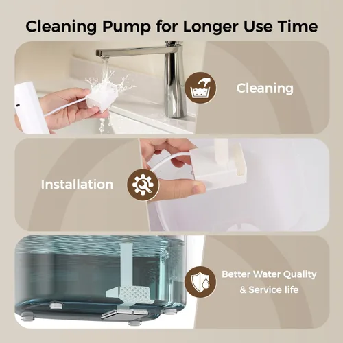 Vista 9 de Fuente de agua inalámbrica para gatos, dispensador automático de agua activado por sensor, fuente de agua inalámbrica para mascotas de 88 onzas