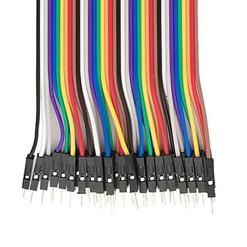 Vista 5 de Kit de puente de alambre Dupont de 40 pines, 120 piezas, 7.9 in, multicolor, tabla de pan a tabla, macho a macho, hembra a hembra compatible