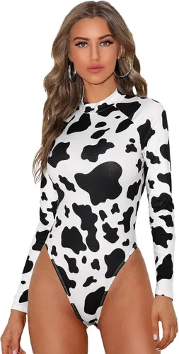 Vista 3 de SweatyRocks Enterizo básico de manga larga con cuello alto sólido para mujer