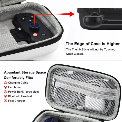 Vista 4 de WEPIGEEK Hard Case for Backbone One Controller iOSAndroidPlaystation Edition Design Perfect Groove,Strong Strap,Soft Lining,Pockets for Accessories