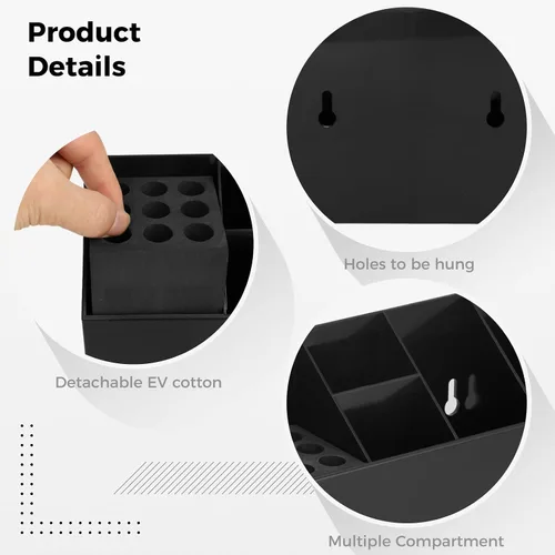 Vista 3 de Caja de almacenamiento grande para tijeras, soporte para tijeras para peluquería, soporte de corte para peluquería, peines profesionales