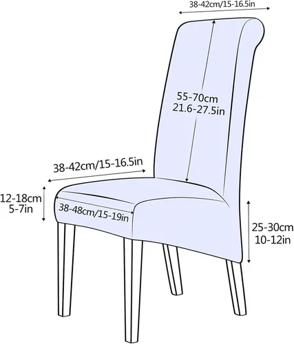 Vista 7 de Velvet Large Chair Covers, Soft Stretch Removable Seat Covers High Back Chairs Protector Slipcovers for Dining Room Decor (Black,Set of 2)