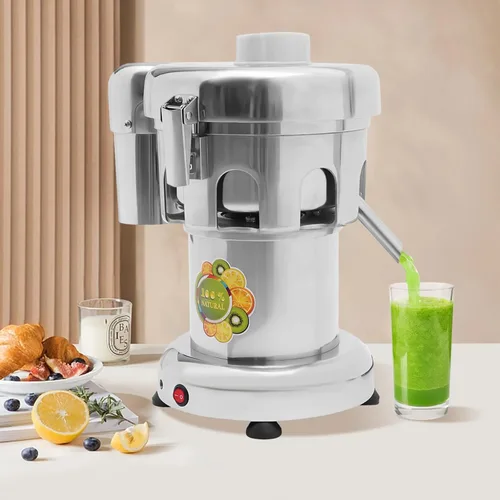Vista 7 de Máquina de exprimidor, fabricante de jugo de frutas y verduras de 110V, extractor de jugo centrífugo construido de acero inoxidable, extractor