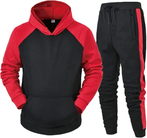Vista 4 de EELHOE Men's Hoodie Set 2 Pieces Novelty Cotton Long Sleeve Hoodies Sweatpant Loose Fit Graphic Fashion Sportswear
