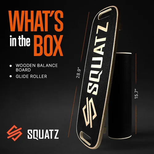 Vista 2 de SQUATZ Tabla de equilibrio de madera, escritorio de pie, tapete antifatiga, equipo de ejercicio con diseño ergonómico y superficie antideslizante