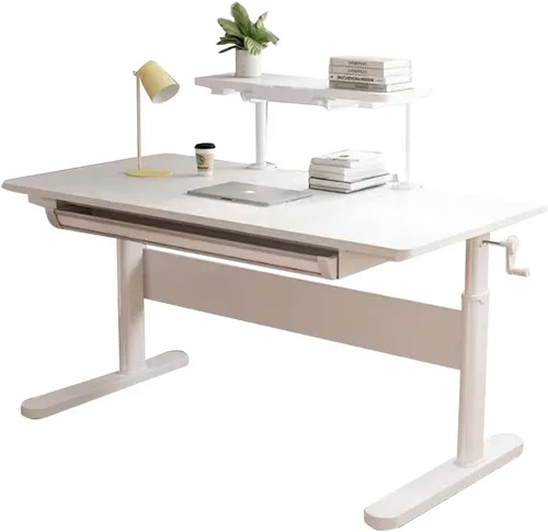 Vista 18 de FCD Escritorio y silla para niños, juego de escritorio y silla de estudio ergonómico, multifuncional, ajustable, mesa de dibujo y estación