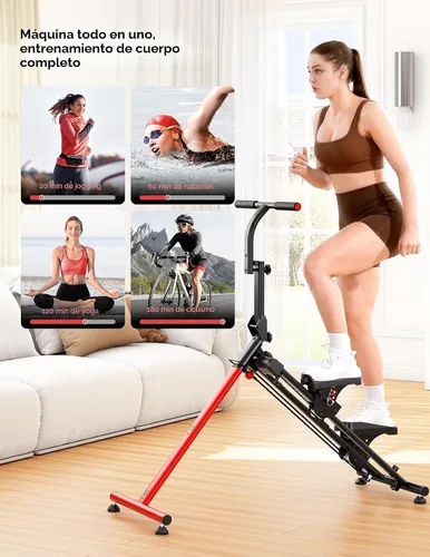 Vista 2 de YOLEO Escaleras de resistencia ajustable para ejercicio en casa, escaleras plegables de cardio con 3 modos de entrenamiento y pedal de gran