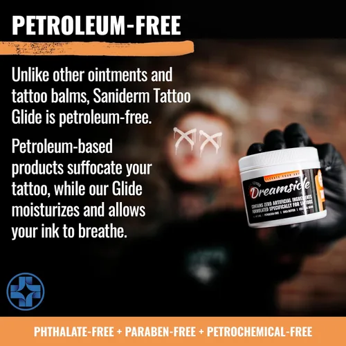 Vista 7 de Saniderm - Dreamsicle Tattoo Glide Naturalmente Perfumado - 4 oz Features Whipped Texture, Petroleum-Free Formula, Orange & Vanilla Oils and